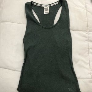Navy green racer back tank top